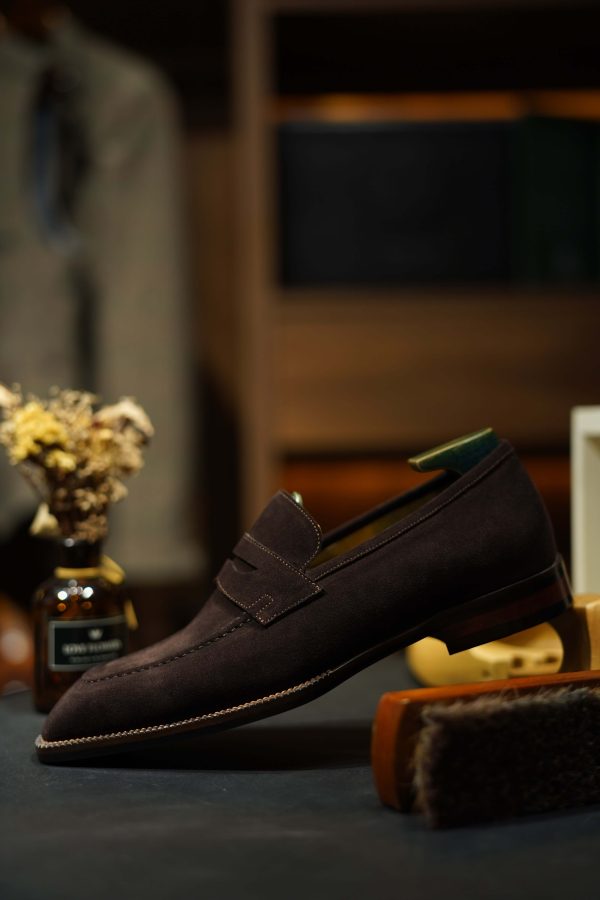 Dark-Brown-Suede-Penny-Loafer (8) Dark Brown Suede Penny Loafer The Continental Edition