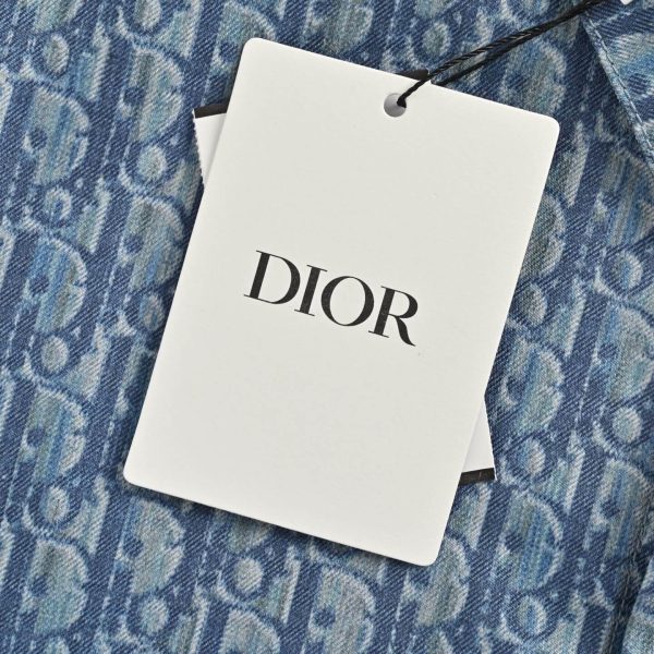 Dior Oblique Short-Sleeved Shirt- Blue