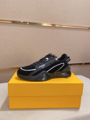 Fendi -Flow -sneakers- Black -leather (1) Fendi Flow sneakers Black leather
