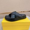 Fendi men's FF jacquard fabric slides.