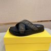 Fendi men's FF jacquard fabric slides.