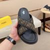 Fendi men's FF jacquard fabric slides.