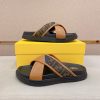 Fendi men's FF jacquard fabric slides.