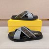 Fendi -men's -FF -jacquard- fabric -slides (3) Fendi men's FF jacquard fabric slides.
