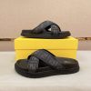 Fendi men's FF jacquard fabric slides.