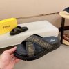Fendi men's FF jacquard fabric slides.