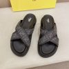Fendi men's FF jacquard fabric slides.