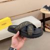 Fendi men's FF jacquard fabric slides.