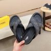 Fendi men's FF jacquard fabric slides.