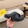 Fendi men's FF jacquard fabric slides.