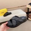 Fendi men's FF jacquard fabric slides.