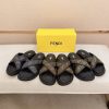 Fendi men's FF jacquard fabric slides.