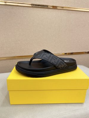 _Fendi- men's -black- leather -sandals (1) Fendi men's black leather sandals
