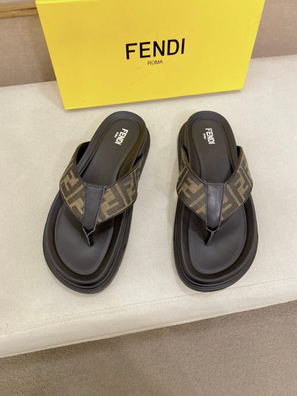 _Fendi- men's -black- leather -sandals (2) Fendi men's black leather sandals