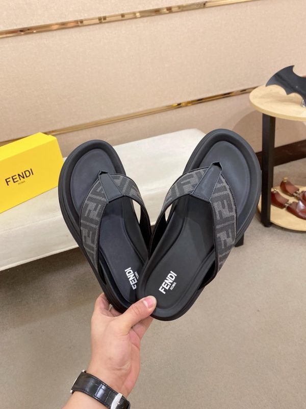 _Fendi- men's -black- leather -sandals (5) Fendi men's black leather sandals