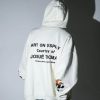Gallery Dept. Studio Oversized Logo-Print Embroidered Cotton-Jersey Hoodie- Off-White