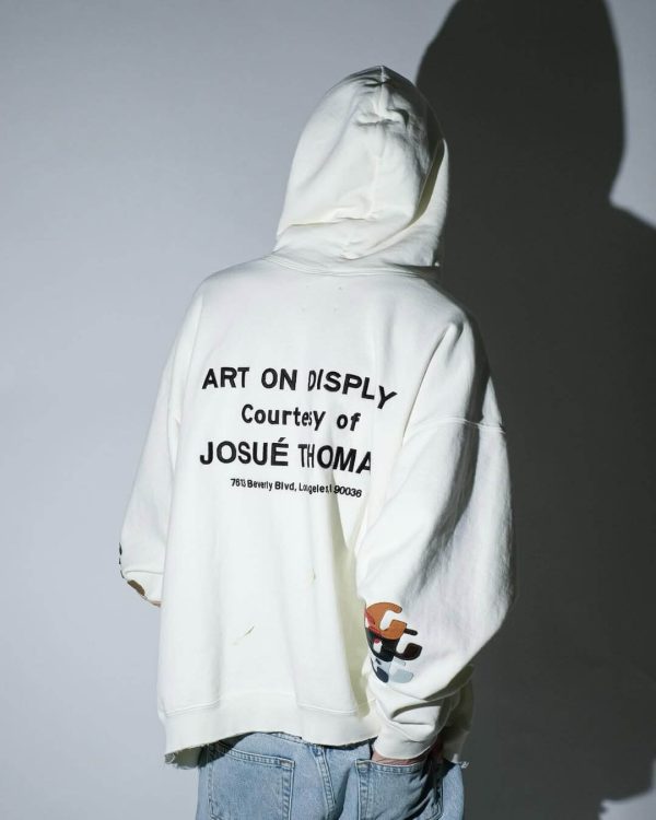 Gallery Dept. Studio Oversized Logo-Print Embroidered Cotton-Jersey Hoodie- Off-White