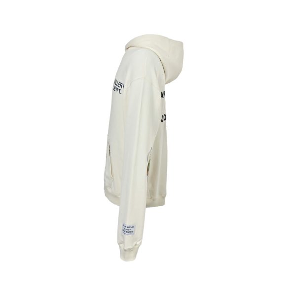 Gallery Dept. Studio Oversized Logo-Print Embroidered Cotton-Jersey Hoodie- Off-White