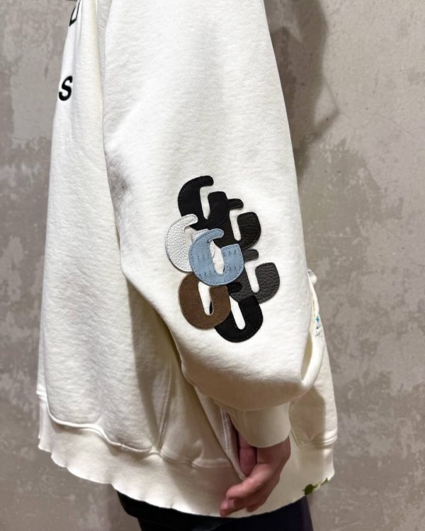 Gallery Dept. Studio Oversized Logo-Print Embroidered Cotton-Jersey Hoodie- Off-White