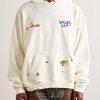 Gallery Dept. Studio Oversized Logo-Print Embroidered Cotton-Jersey Hoodie- Off-White