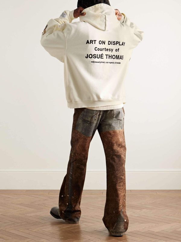 Gallery Dept. Studio Oversized Logo-Print Embroidered Cotton-Jersey Hoodie- Off-White