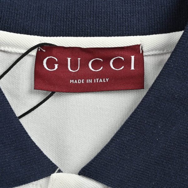 Gucci GG Cotton Piquet Jacquard Polo Shirt- White (7) Gucci GG Cotton Piquet Jacquard Polo Shirt- White