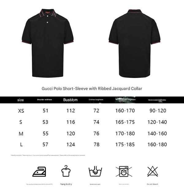 Gucci Logo-Appliqué Ribbed Jacquard Collar Polo Shirt- Black