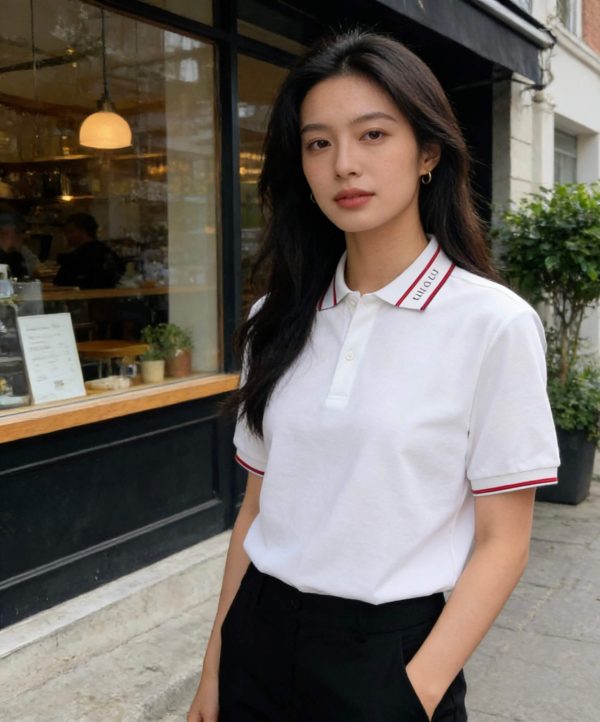 Gucci Logo-Appliqué Ribbed Jacquard Collar Polo Shirt- White