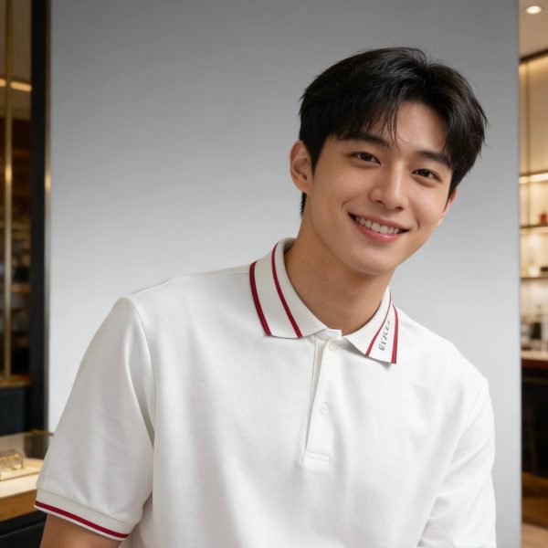 Gucci Logo-Appliqué Ribbed Jacquard Collar Polo Shirt- White