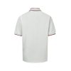 Gucci Logo-Appliqué Ribbed Jacquard Collar Polo Shirt- White