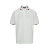Gucci Logo-Appliqué Ribbed Jacquard Collar Polo Shirt- White