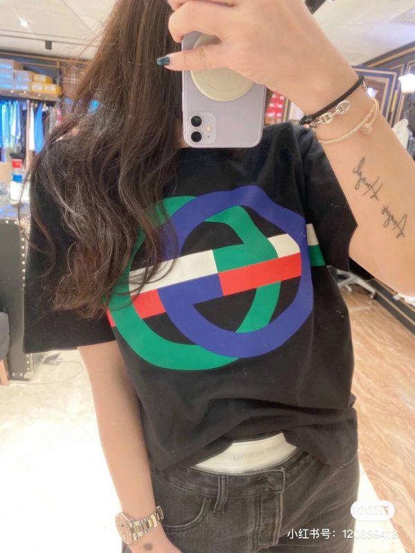 Gucci Round GG Print T-Shirt- Black