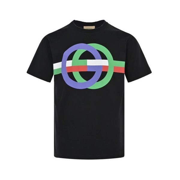 Gucci Round GG Print T-Shirt- Black