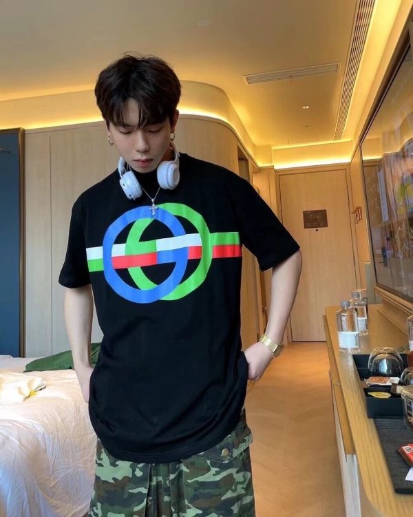 Gucci Round GG Print T-Shirt- Black