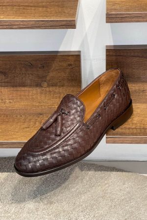 Mahogany Woven Calfskin Tassel Loafer | The Summer Wedding Edition