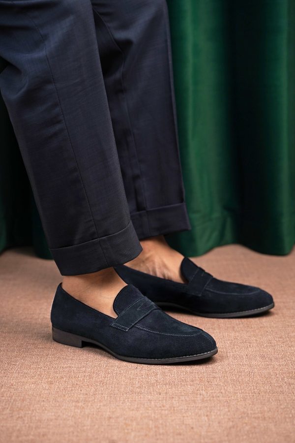 Midnight-Navy-Suede-Penny-Loafer (3) Midnight Navy Suede Penny Loafer | The Sunset Soirée Edition