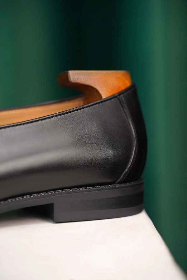 Onyx Leather & Suede "Velvet Crest" Loafer | The Black Tie Summer Edition
