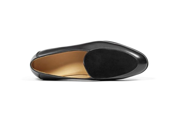 Onyx Leather & Suede "Velvet Crest" Loafer | The Black Tie Summer Edition