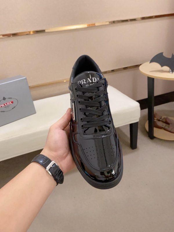 Prada Black Downtown Leather Sneakers
