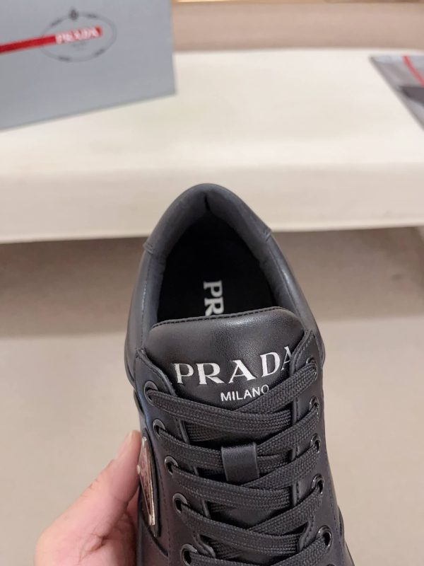 Prada Black Downtown Leather Sneakers