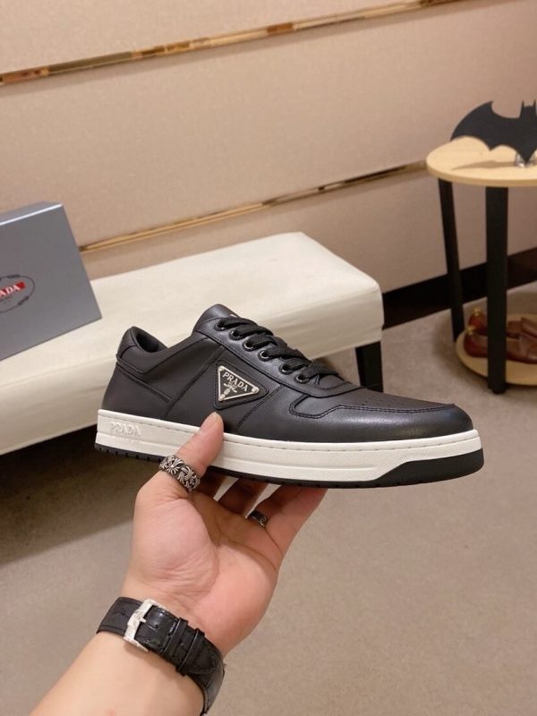 Prada Black Downtown Leather Sneakers
