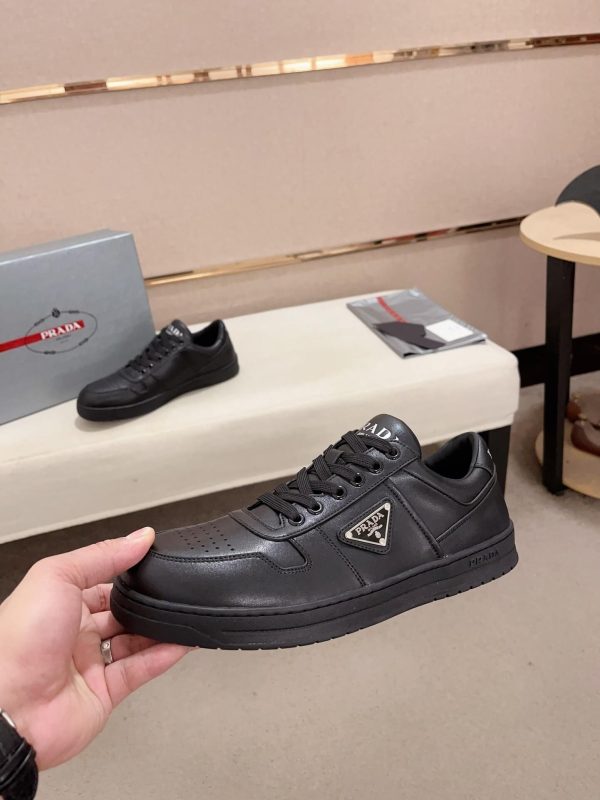 Prada Black Downtown Leather Sneakers