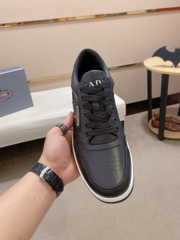 Prada Black Downtown Leather Sneakers