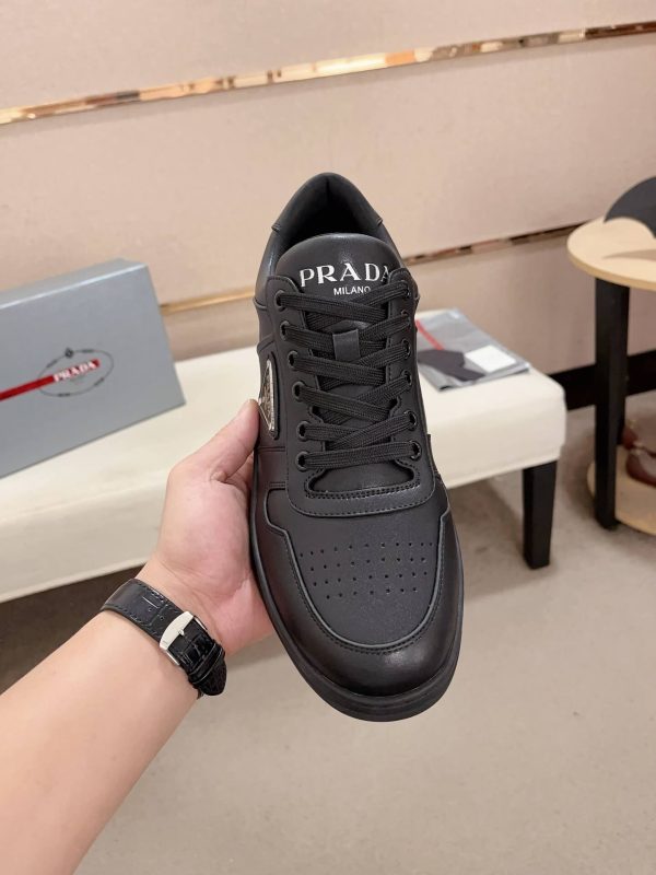 Prada Black Downtown Leather Sneakers