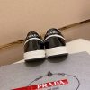 Prada Black and White Downtown Leather Sneakers
