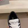 Prada Black and White Downtown Leather Sneakers