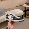 Prada Black and White Downtown Leather Sneakers