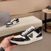 Prada Black and White Downtown Leather Sneakers