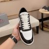 Prada Black and White Downtown Leather Sneakers