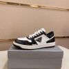 Prada Black and White Downtown Leather Sneakers